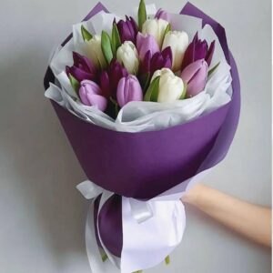 Букет 21 тюльпан  Фіолетова ніжність