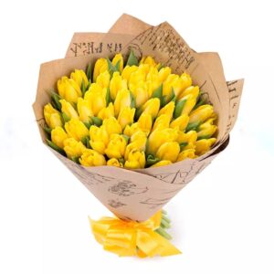 Букет із 51 жовтого тюльпану Радія