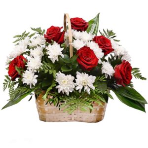 Кошик із Хризантеми та трояндами Обрій