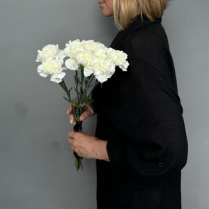 Букет 10 білих гвоздик Незгасне світло