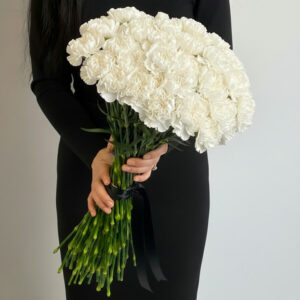 Букет 70 білих гвоздик З теплом