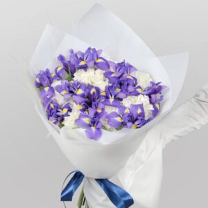 Букет із ірисів та діантусу Даяна