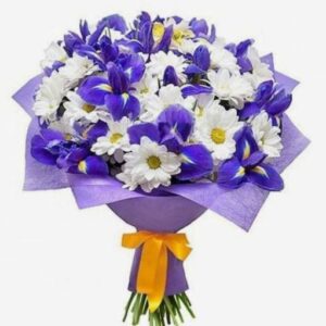 Букет із хризантеми та ірисів Хая